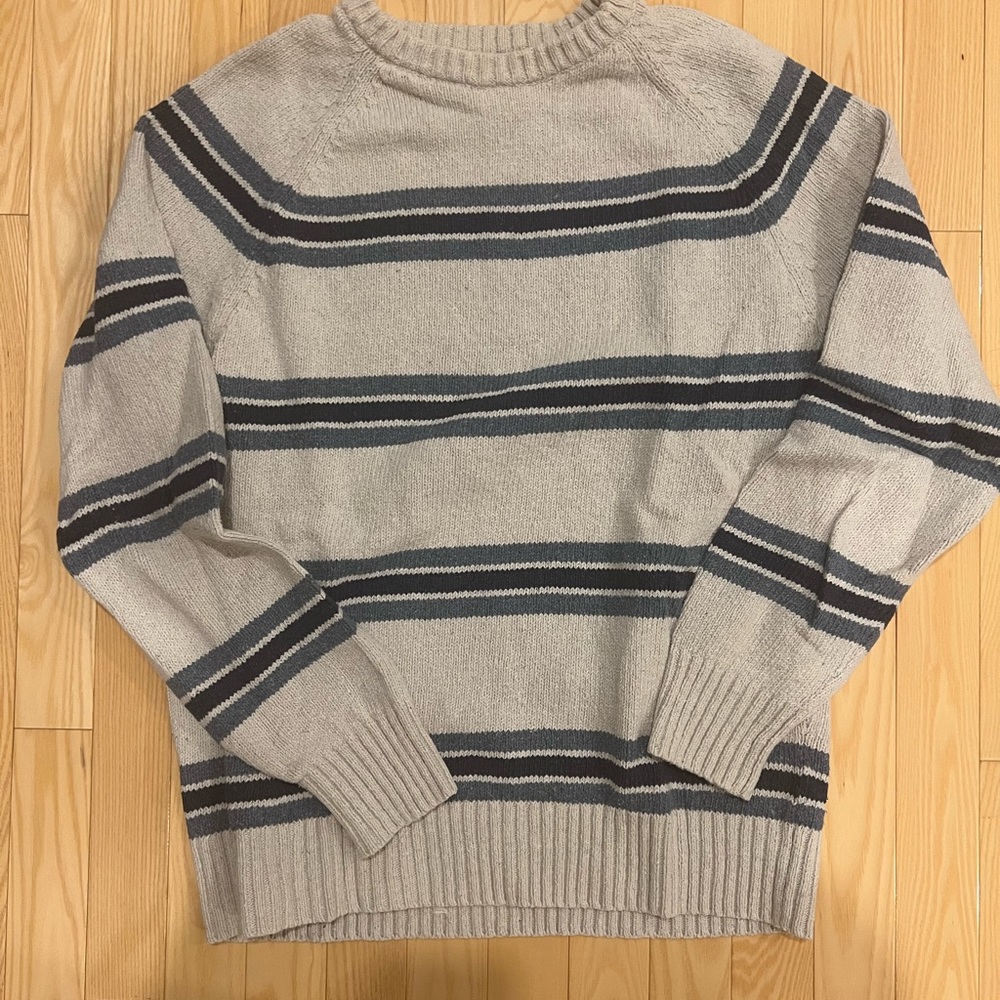 Men's Striped Gray J Crew Sweater